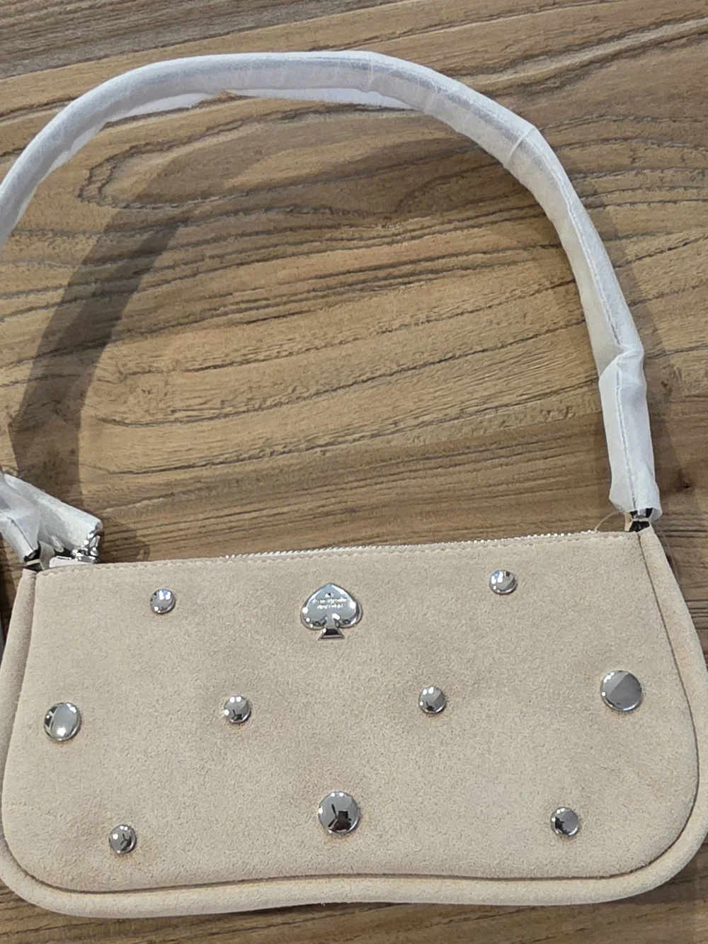 kate spade New York Blush Studded Suede Shoulder Bag